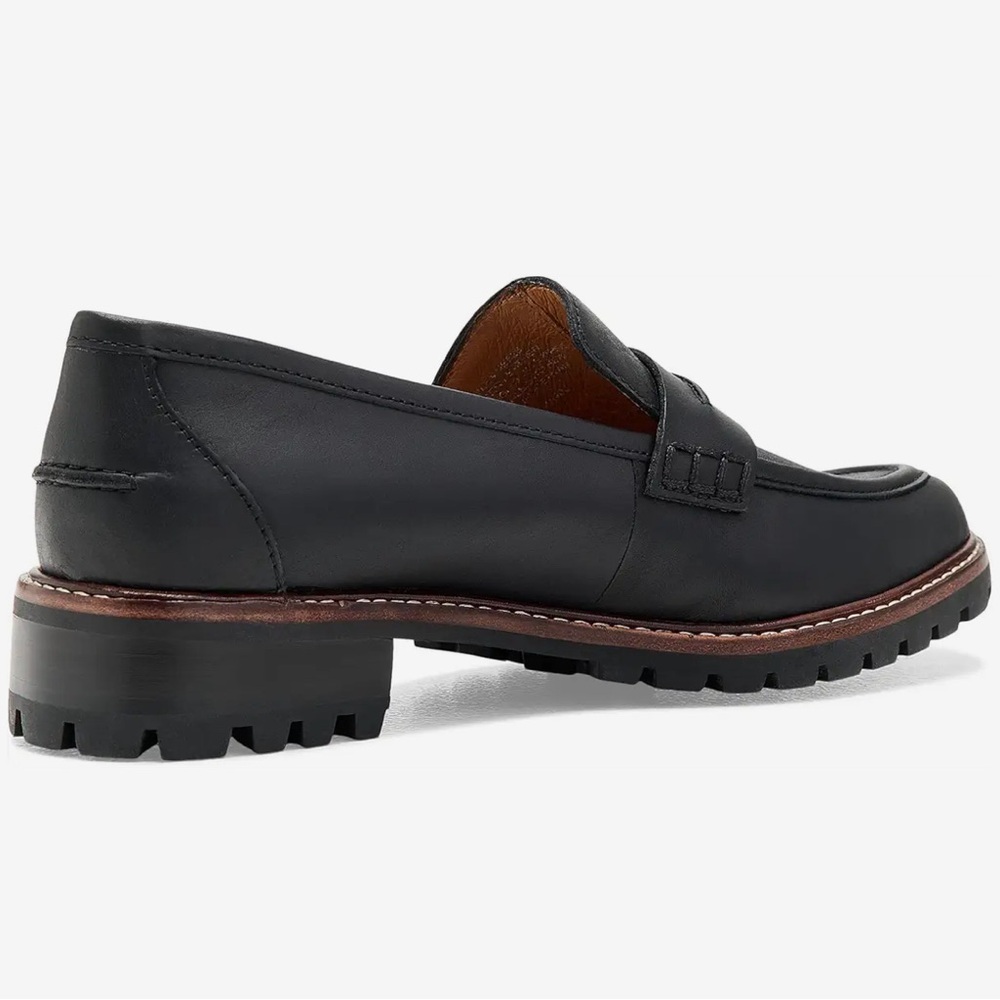 Madewell Black Leather Lug-Soled Penny Loafers - Picture 3 of 8